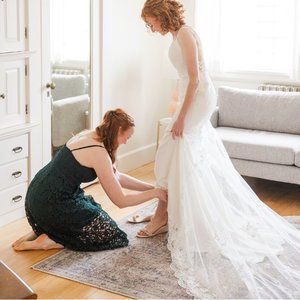 Fitted Wedding Dress with Train, Mia Solano Size 8